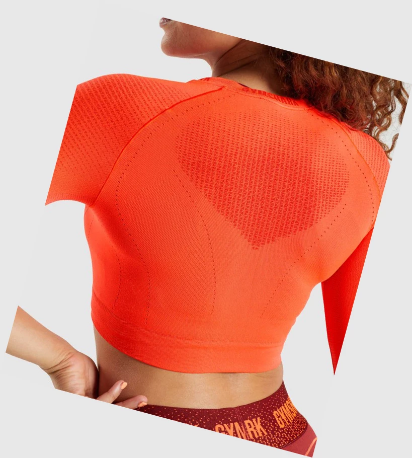 Gymshark Apex Seamless Crop Top Naisten T Paidat Oranssi | WQAOEY857