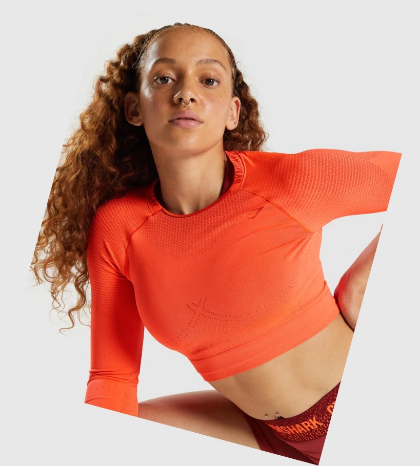 Gymshark Apex Seamless Crop Top Naisten T Paidat Oranssi | WQAOEY857