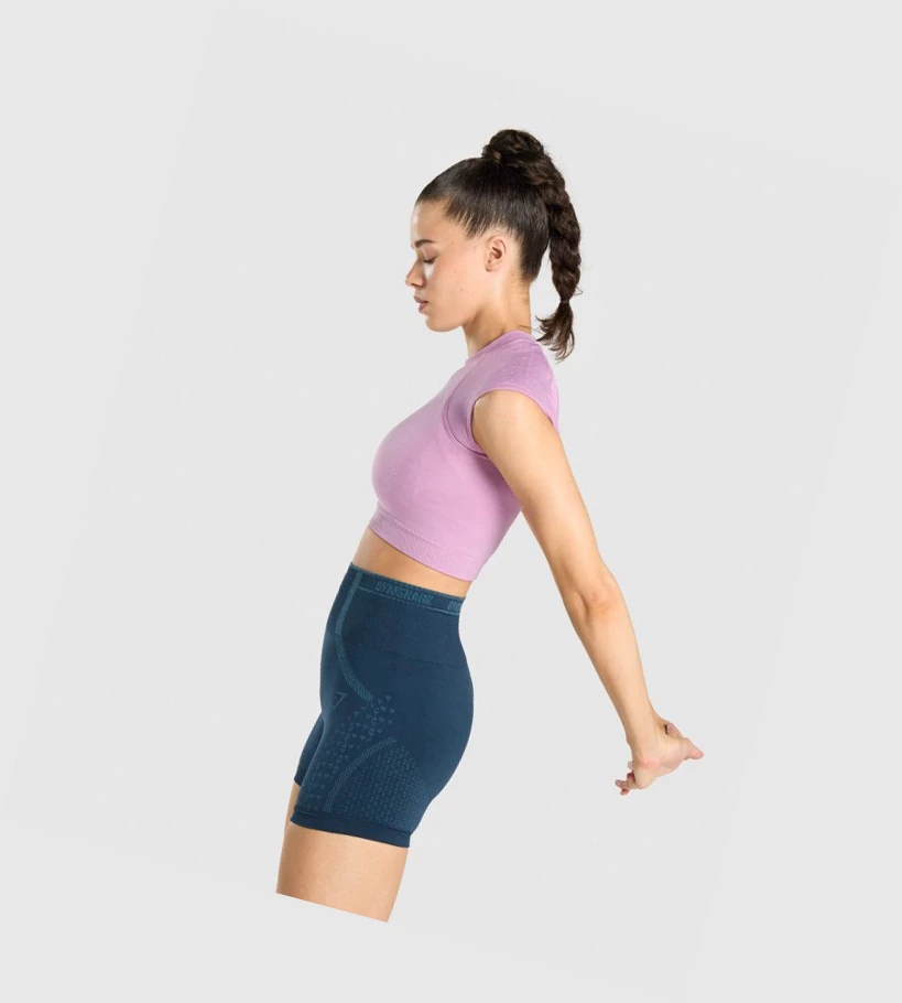 Gymshark Apex Seamless Crop Top Naisten T Paidat Violetit Vaaleanvioletit | XUTICJ475