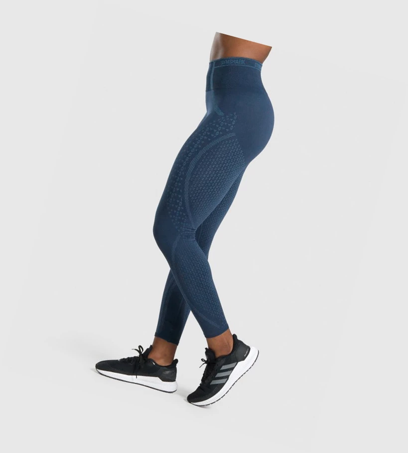 Gymshark Apex Seamless High Waisted Naisten Leggingsit Laivastonsininen Vaaleansininen | QTWLJN294