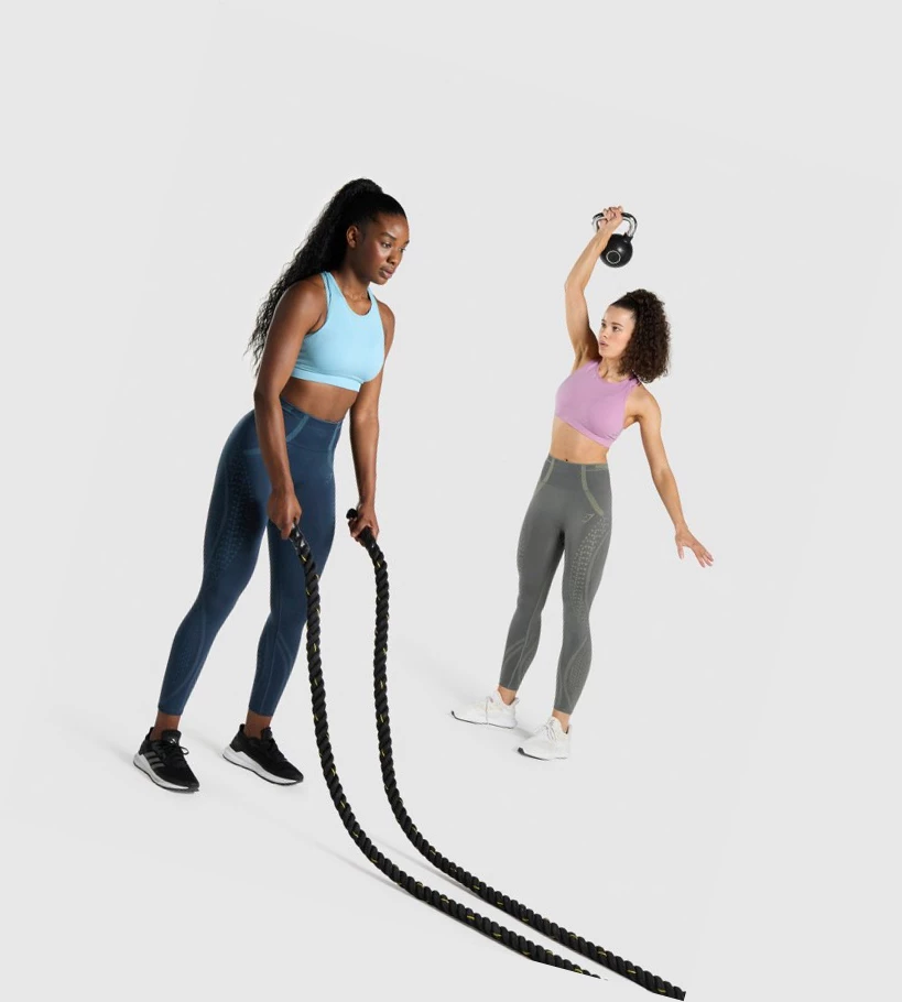 Gymshark Apex Seamless High Waisted Naisten Leggingsit Laivastonsininen Vaaleansininen | QTWLJN294