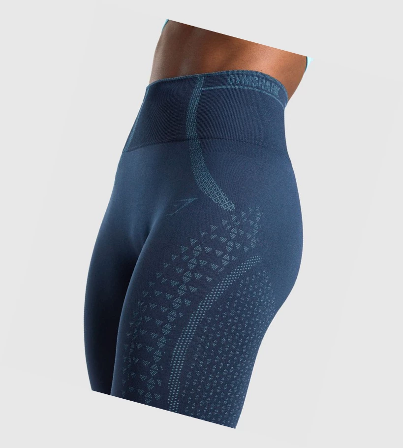 Gymshark Apex Seamless High Waisted Naisten Leggingsit Laivastonsininen Vaaleansininen | QTWLJN294