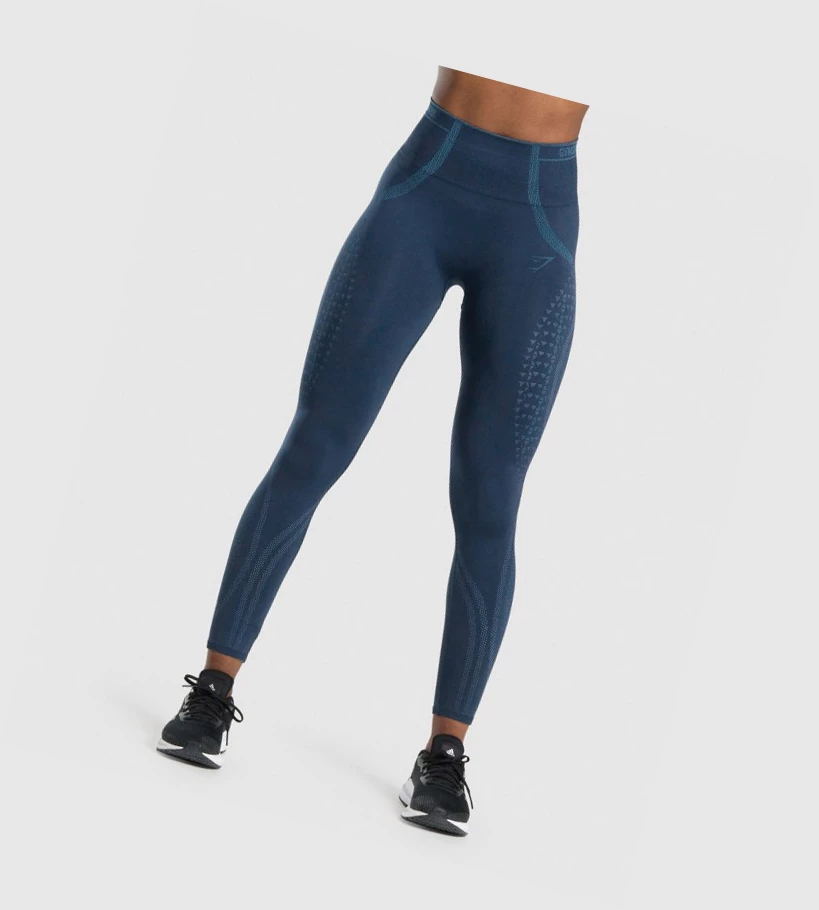 Gymshark Apex Seamless High Waisted Naisten Leggingsit Laivastonsininen Vaaleansininen | QTWLJN294