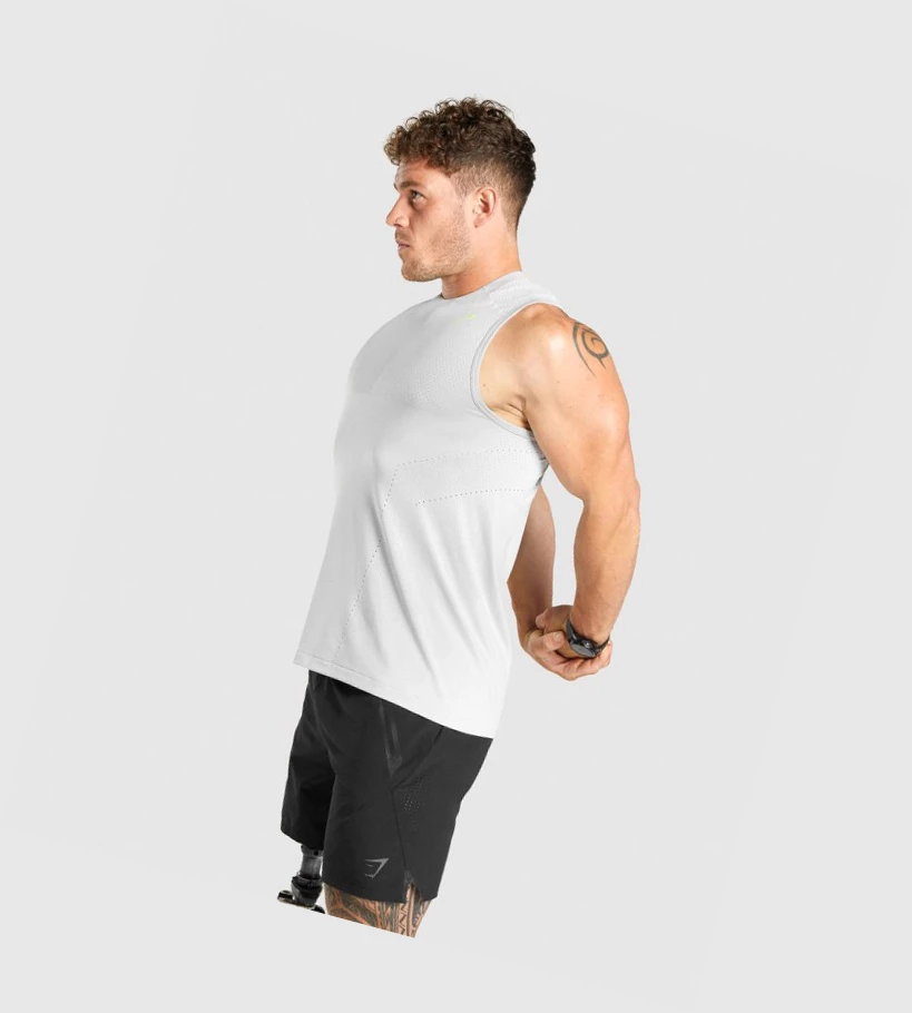 Gymshark Apex Seamless Miesten Hihaton Paita Vaaleanharmaat | YIWDEB207