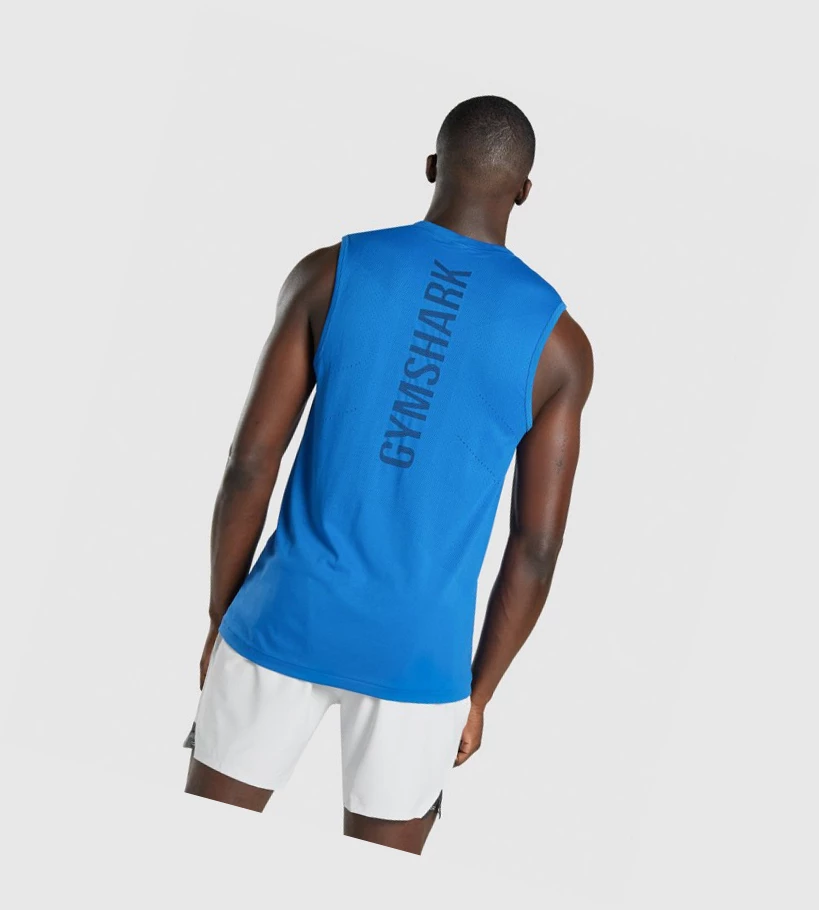 Gymshark Apex Seamless Miesten Hihaton Paita Sininen | YWKXOD816