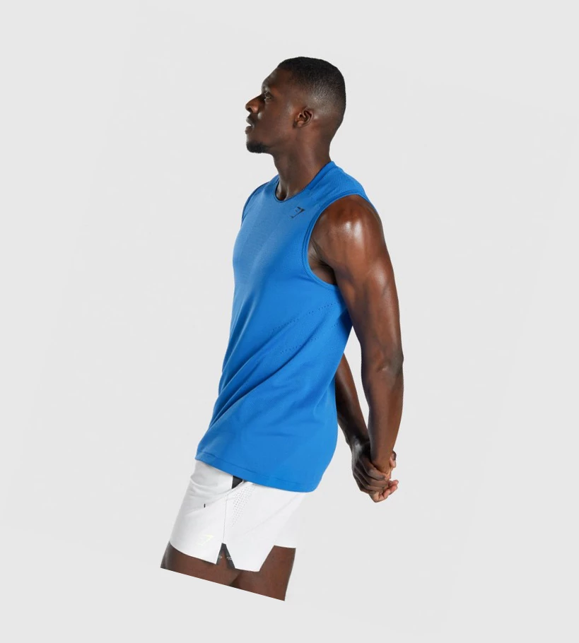 Gymshark Apex Seamless Miesten Hihaton Paita Sininen | YWKXOD816