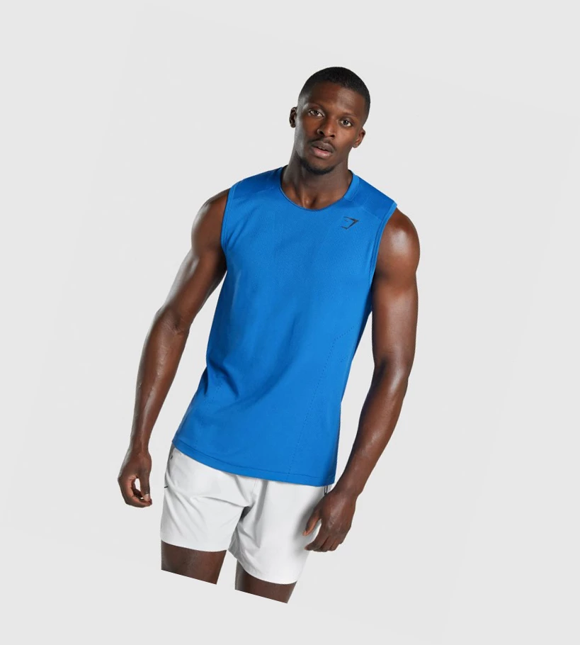 Gymshark Apex Seamless Miesten Hihaton Paita Sininen | YWKXOD816