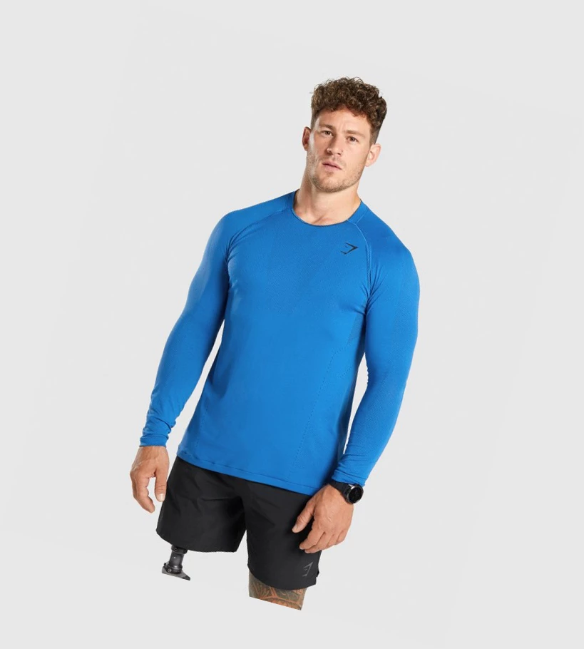 Gymshark Apex Seamless Miesten T Paidat Sininen | INKWZF302