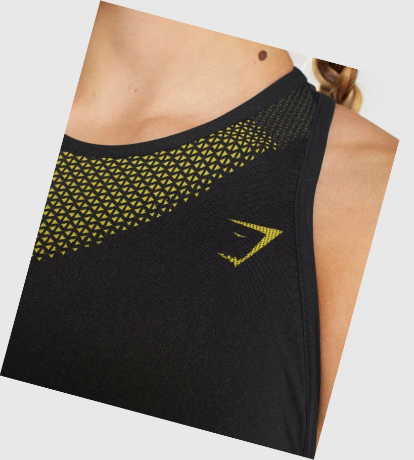 Gymshark Apex Seamless Naisten Urheiluliivit Mustat Keltainen | IJQZOB781