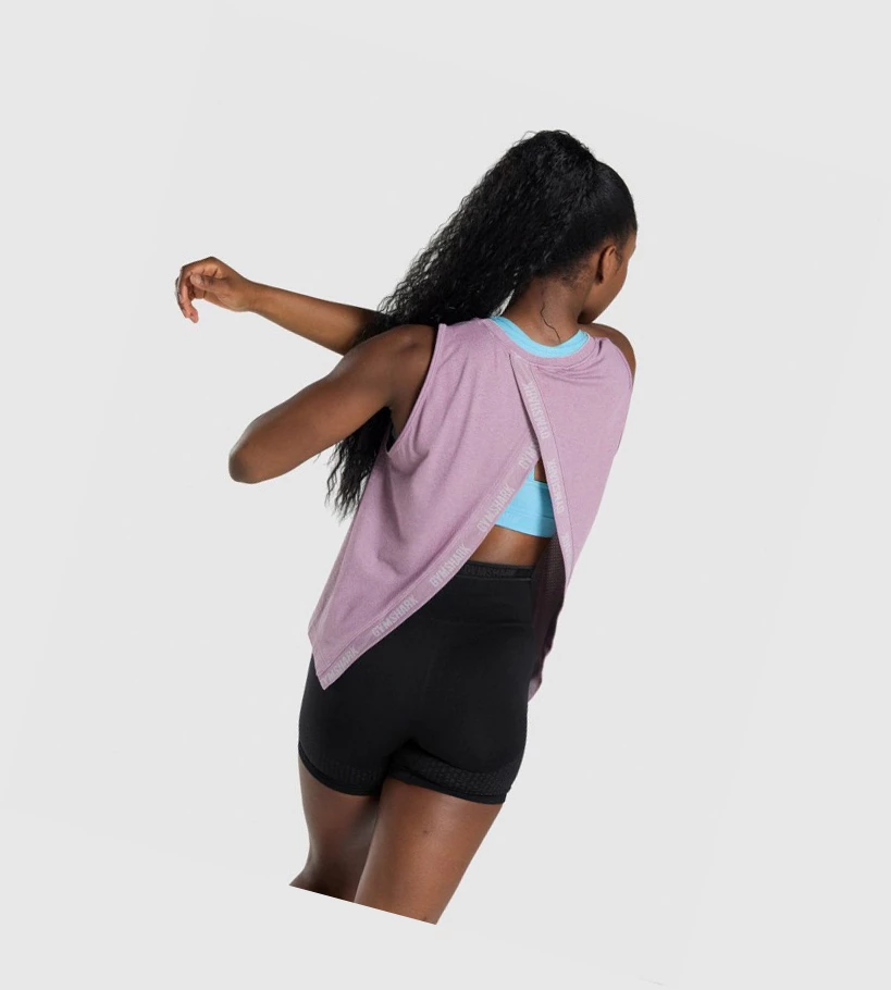 Gymshark Apex Seamless Open Back Naisten Hihaton Paita Vaaleanvioletit | XBLGUE702