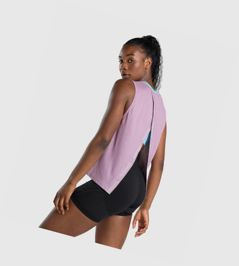 Gymshark Apex Seamless Open Back Naisten Hihaton Paita Vaaleanvioletit | XBLGUE702