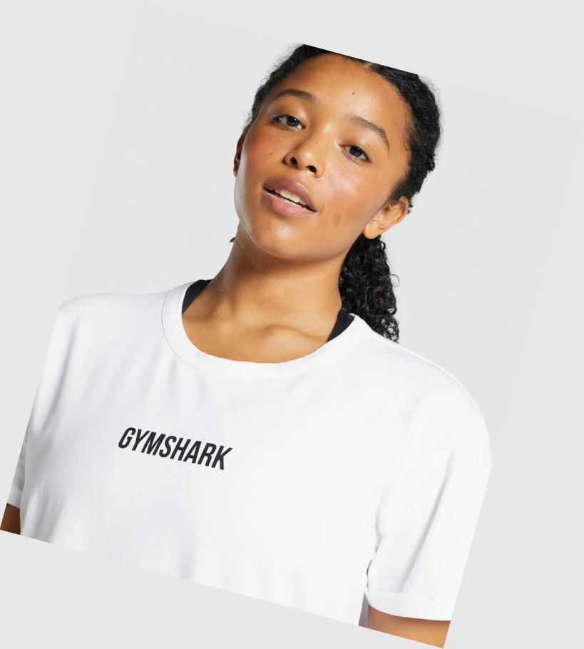 Gymshark Apollo Graafinen Naisten T Paidat Valkoinen | JCSGIL429