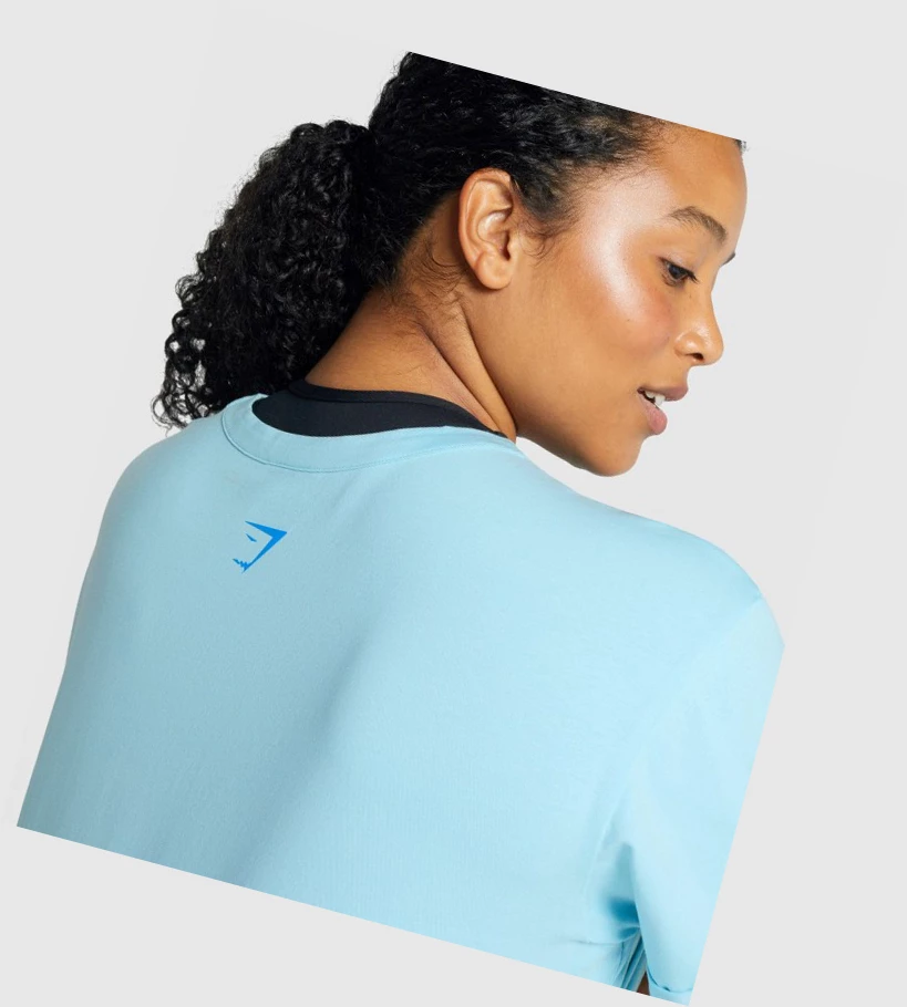 Gymshark Apollo Graafinen Naisten T Paidat Vaaleansininen | MIBQDF502