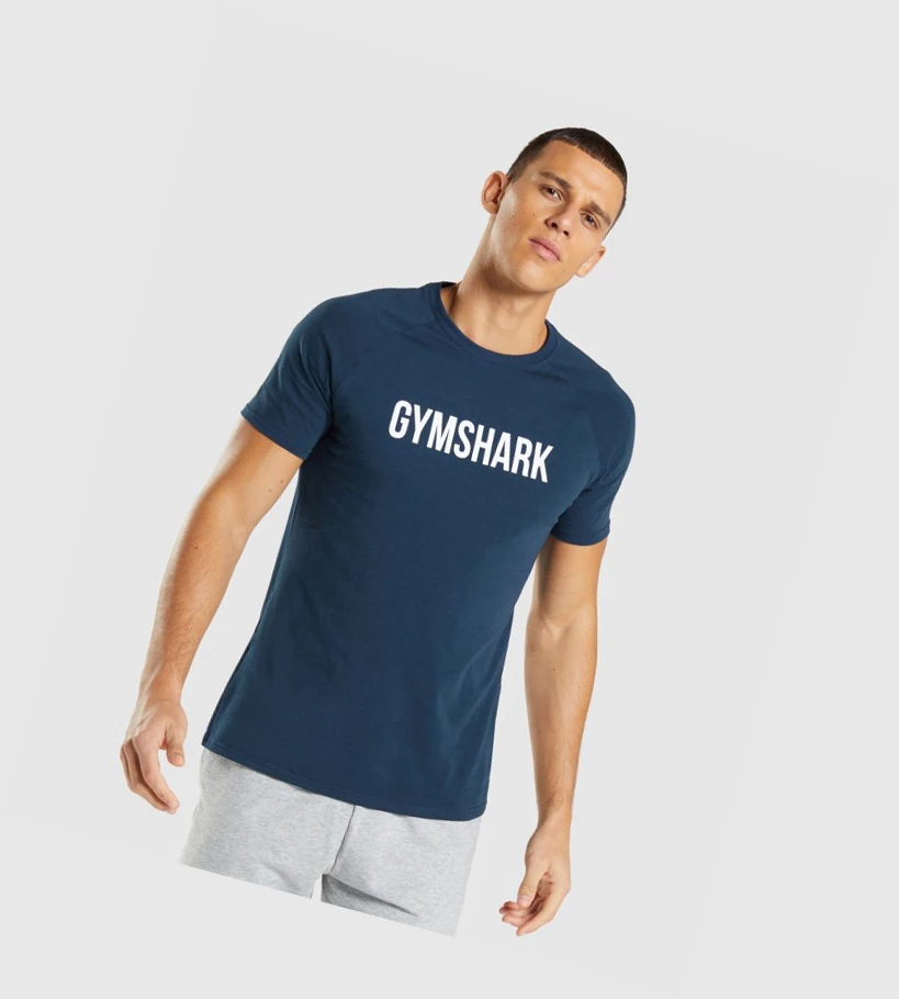 Gymshark Apollo Miesten T Paidat Laivastonsininen | MHZSIN182