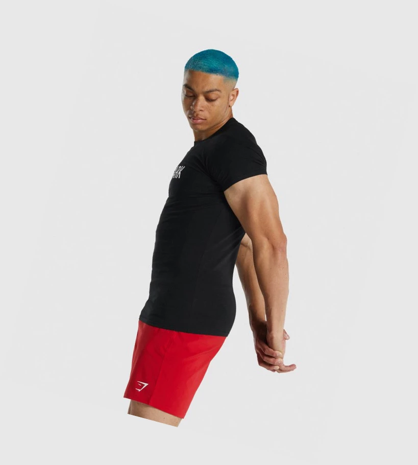 Gymshark Apollo Miesten T Paidat Mustat | CJERHN156
