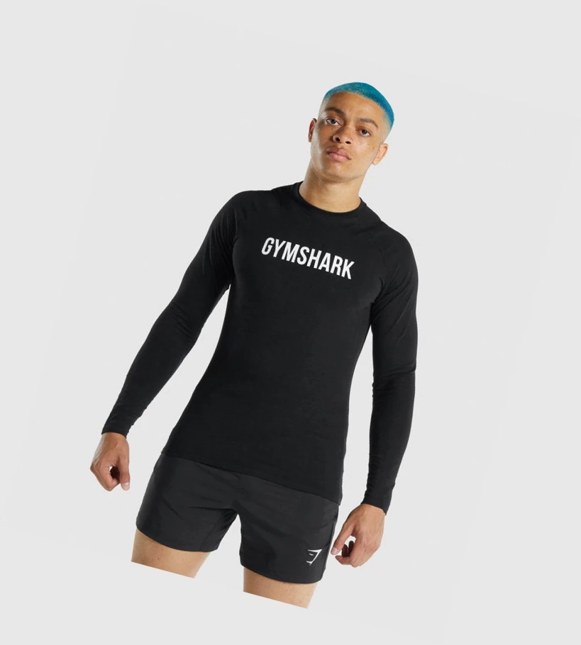 Gymshark Apollo Miesten T Paidat Mustat | MTFLUD327