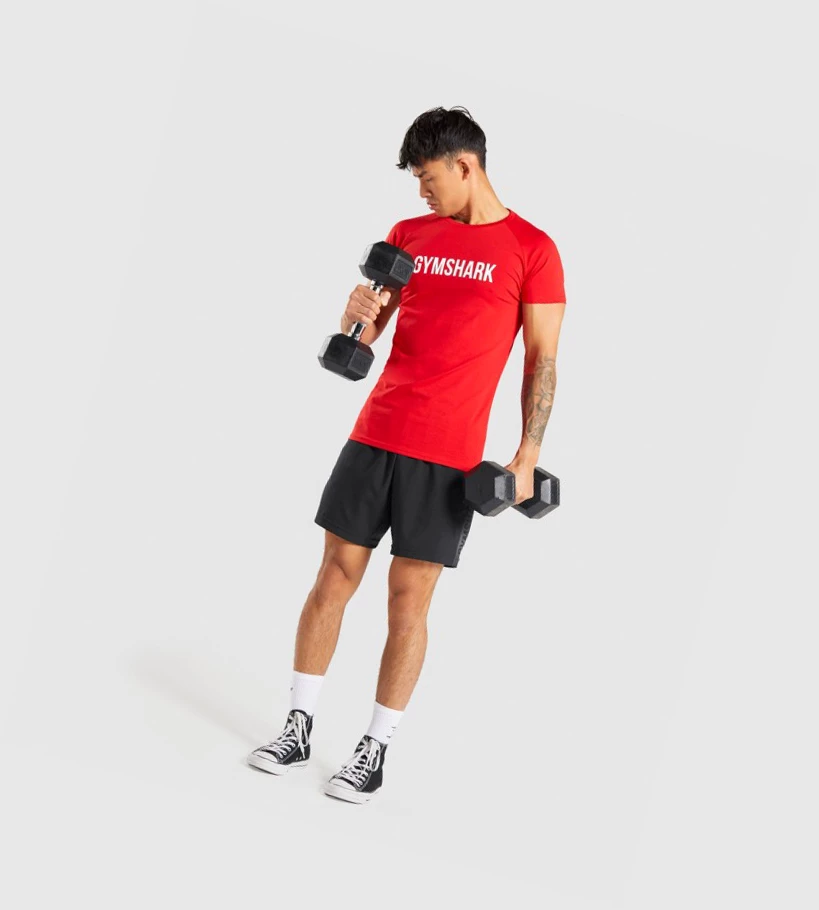 Gymshark Apollo Miesten T Paidat Punainen | SVPIJW576