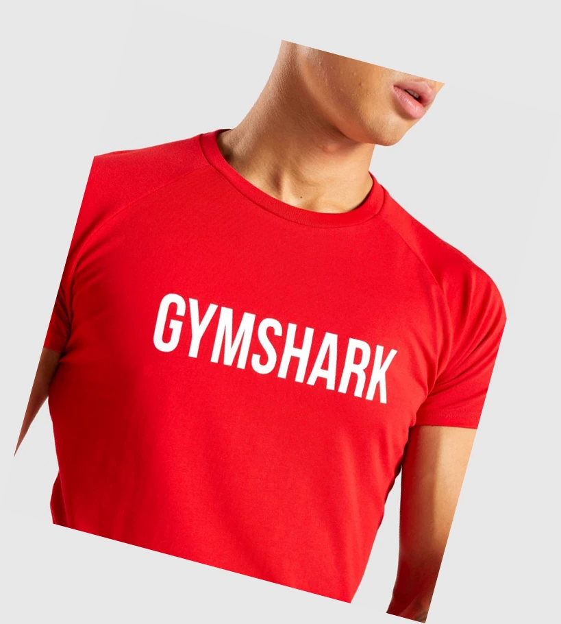 Gymshark Apollo Miesten T Paidat Punainen | SVPIJW576