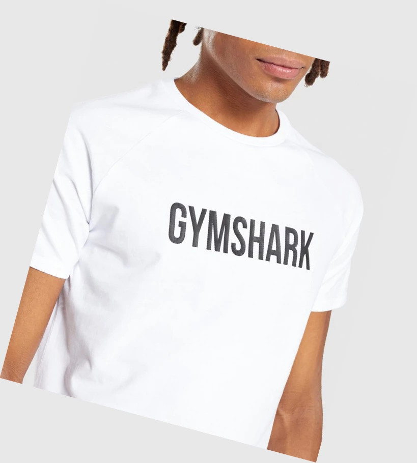 Gymshark Apollo Miesten T Paidat Valkoinen | TSRLCH396