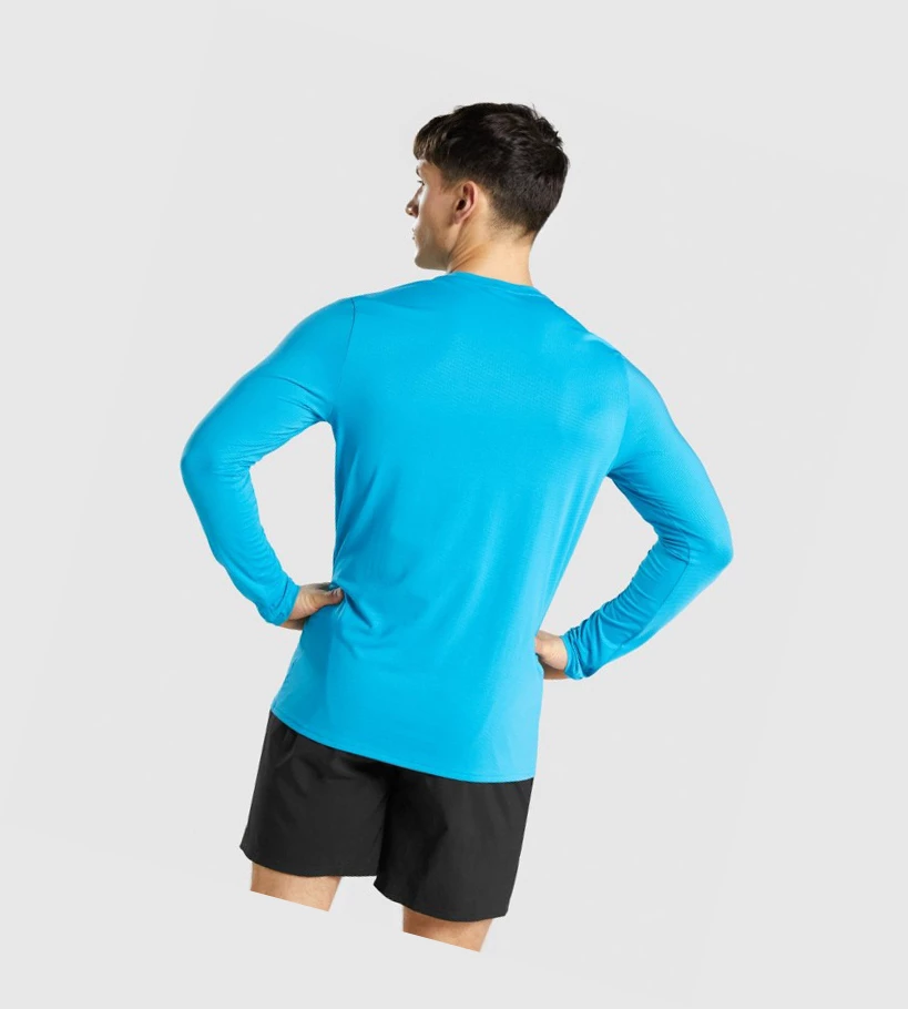 Gymshark Arrival Graafinen Miesten T Paidat Sininen | OKSEZL897