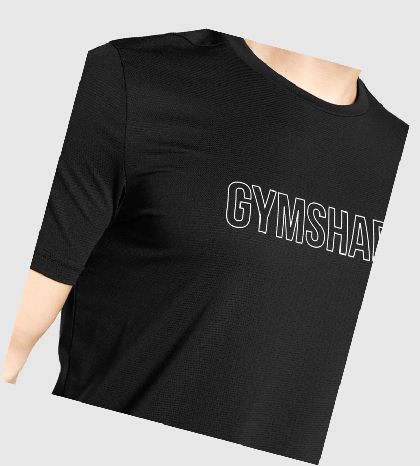 Gymshark Arrival Graafinen Miesten T Paidat Mustat | WMELKD923