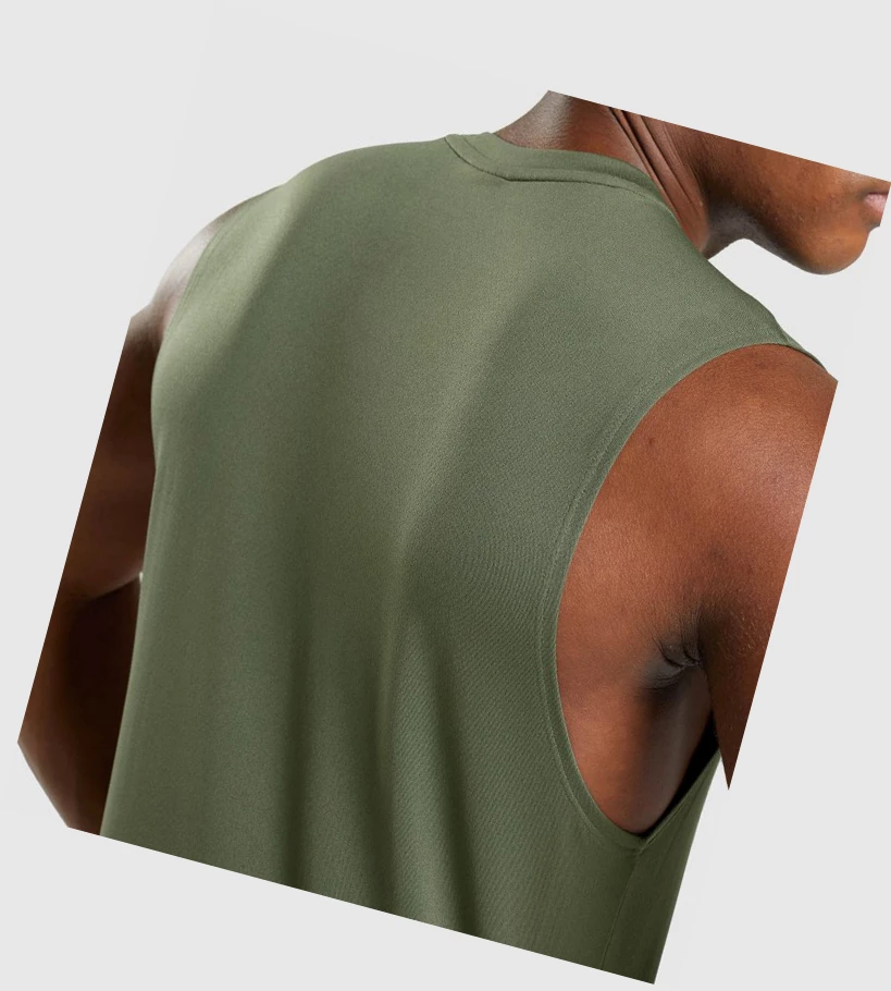 Gymshark Arrival Hihattomat Miesten Hihaton Paita Oliivinvihreä | DFTHYE059