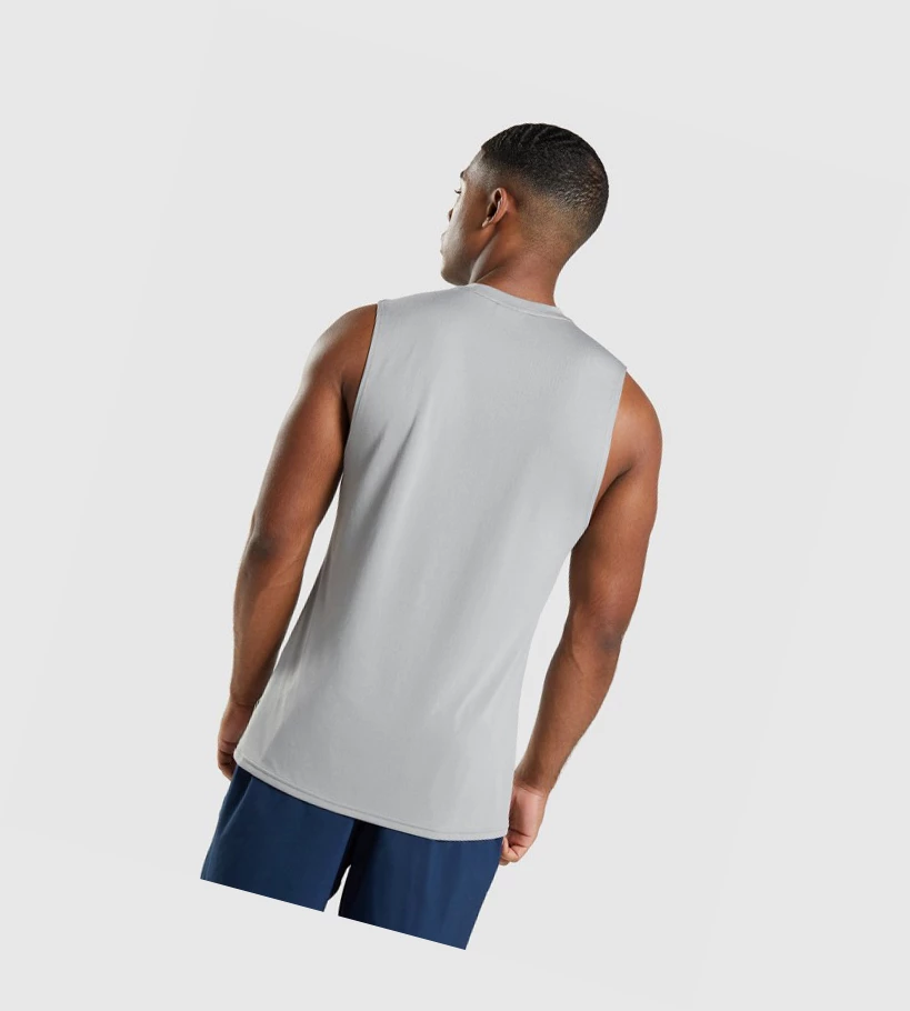 Gymshark Arrival Hihattomat Miesten Hihaton Paita Harmaat | DOHJPB753
