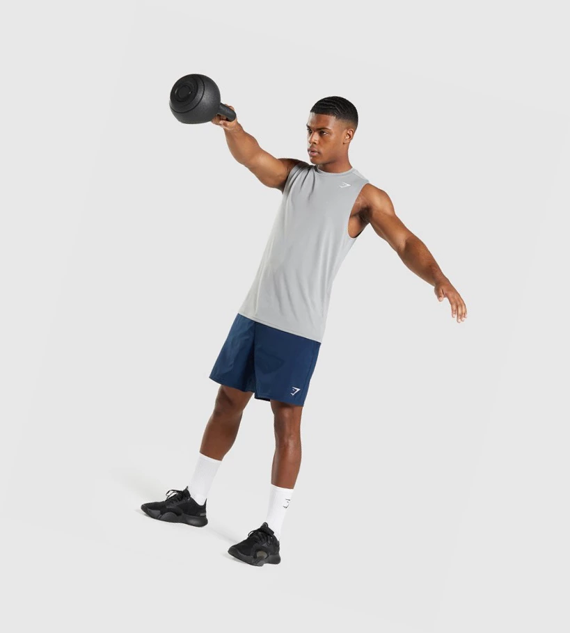 Gymshark Arrival Hihattomat Miesten Hihaton Paita Harmaat | DOHJPB753