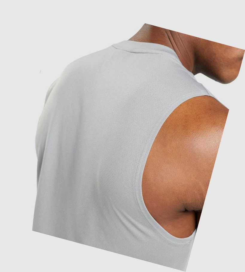 Gymshark Arrival Hihattomat Miesten Hihaton Paita Harmaat | DOHJPB753