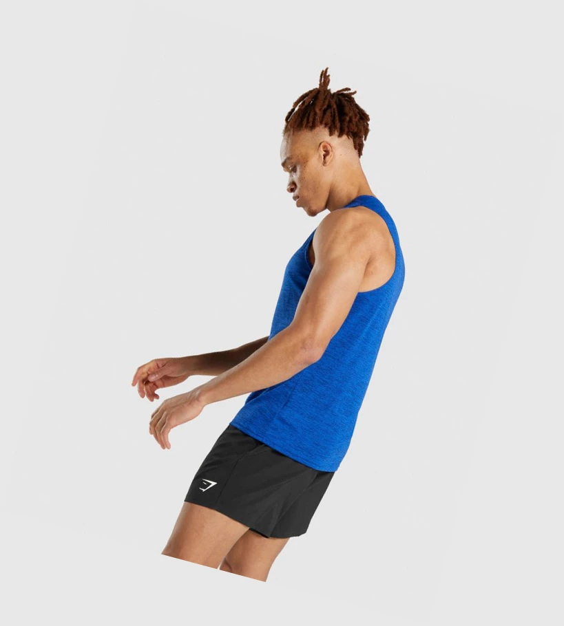 Gymshark Arrival Marl Miesten Hihaton Paita Sininen | HEAKDB370