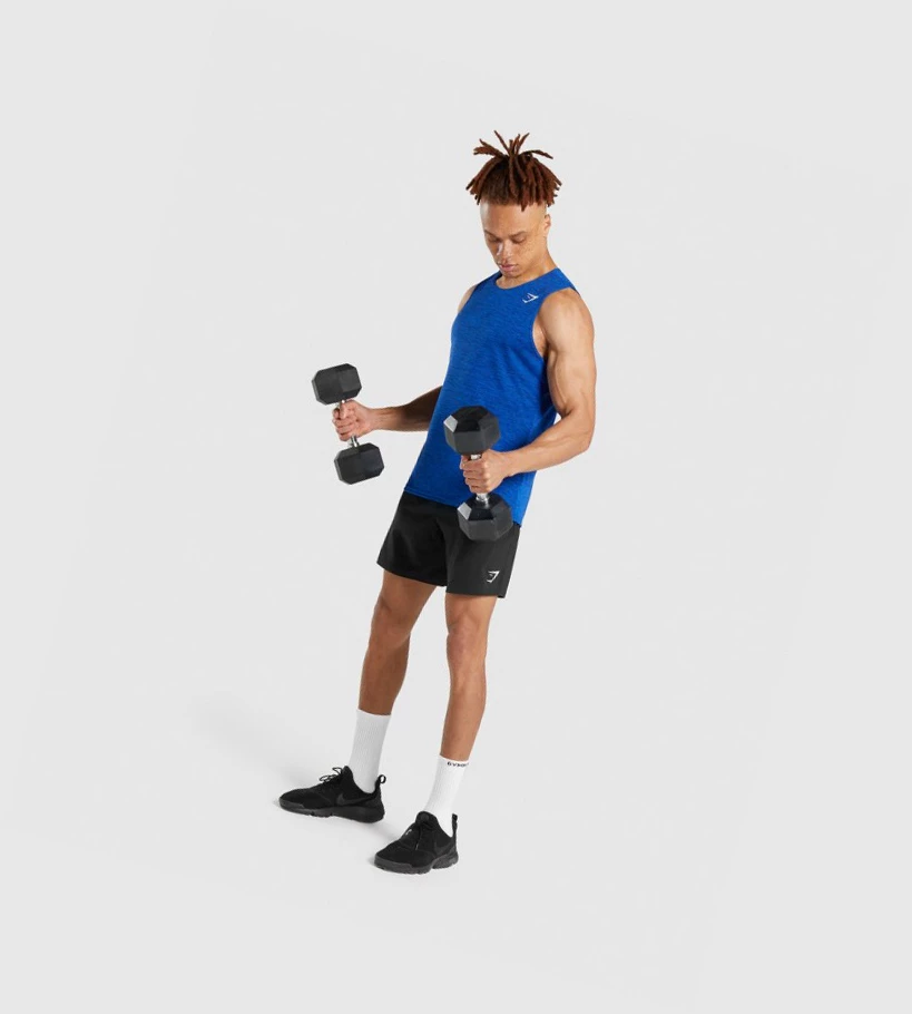 Gymshark Arrival Marl Miesten Hihaton Paita Sininen | HEAKDB370