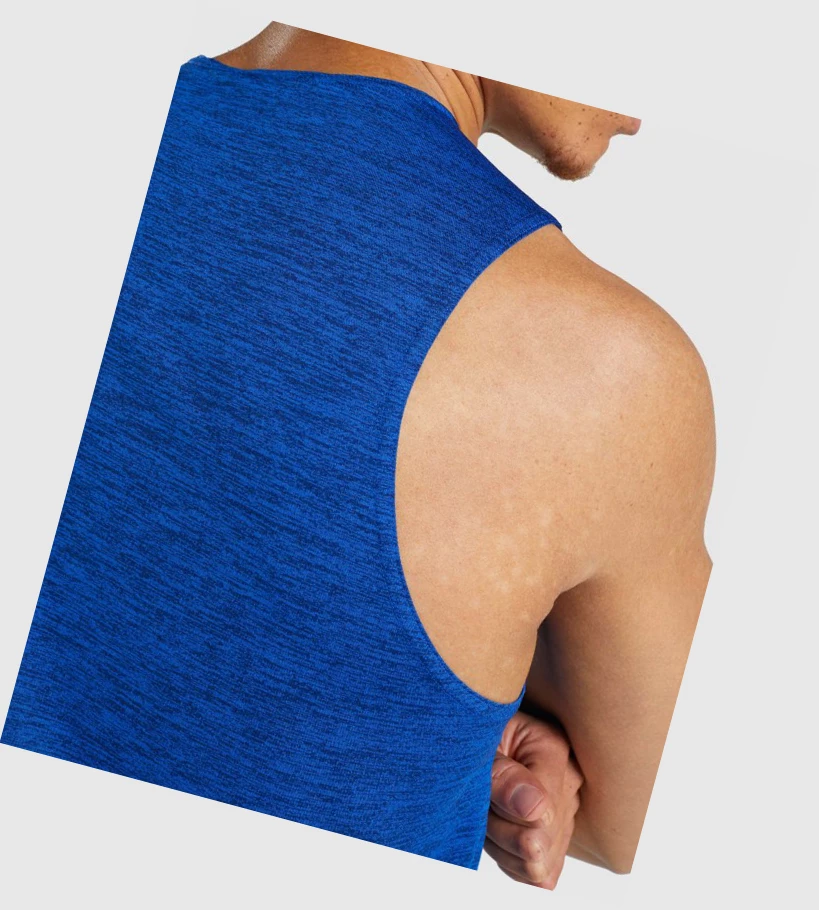 Gymshark Arrival Marl Miesten Hihaton Paita Sininen | HEAKDB370
