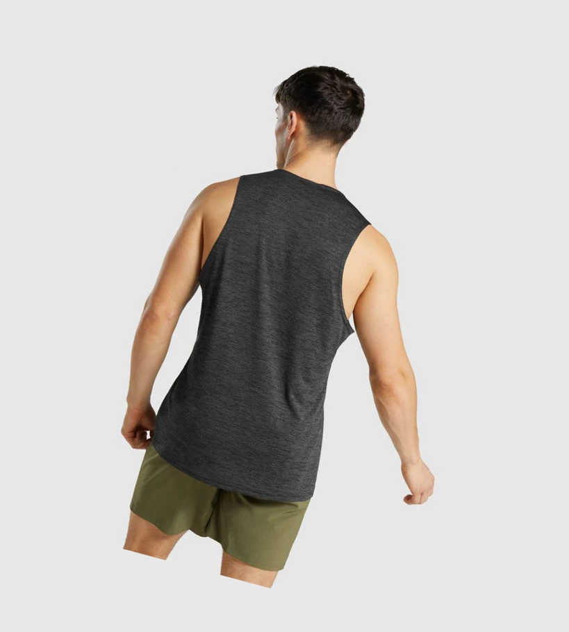 Gymshark Arrival Marl Miesten Hihaton Paita Mustat | SRQZPI536