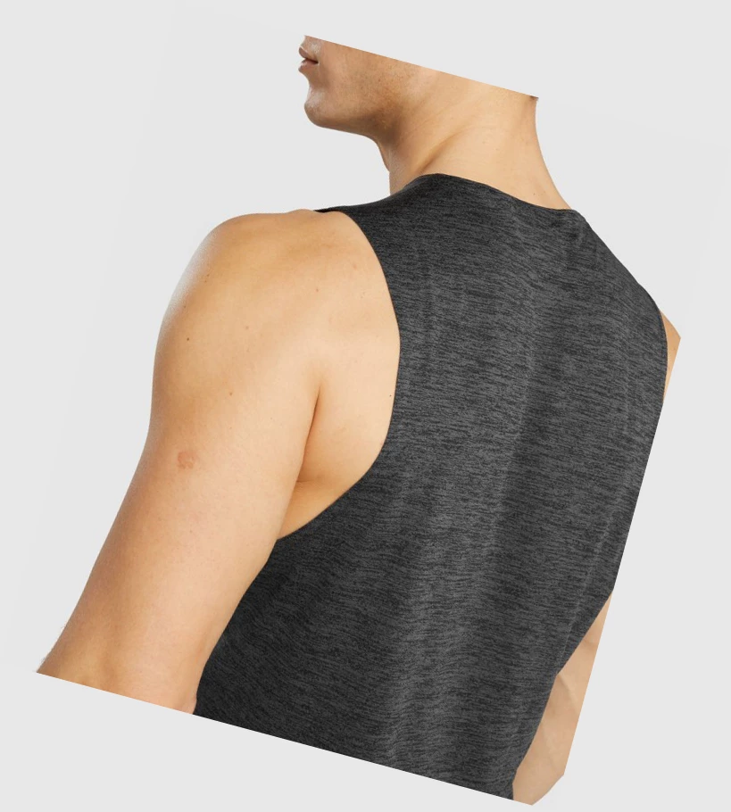 Gymshark Arrival Marl Miesten Hihaton Paita Mustat | SRQZPI536