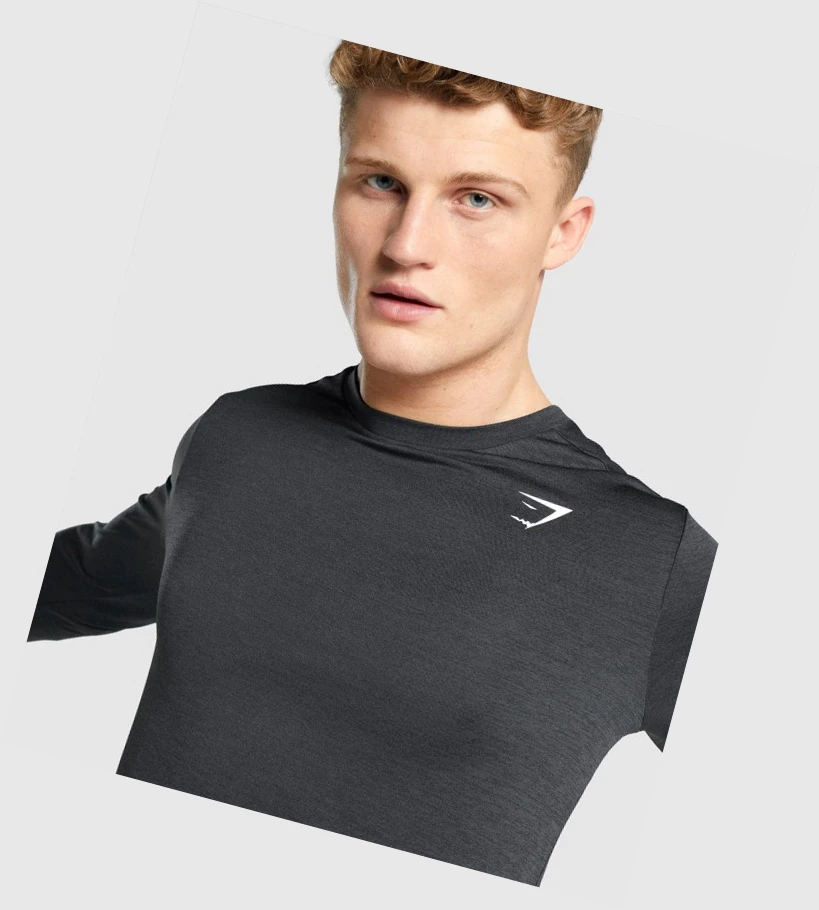 Gymshark Arrival Marl Miesten T Paidat Mustat | EQFOHN832