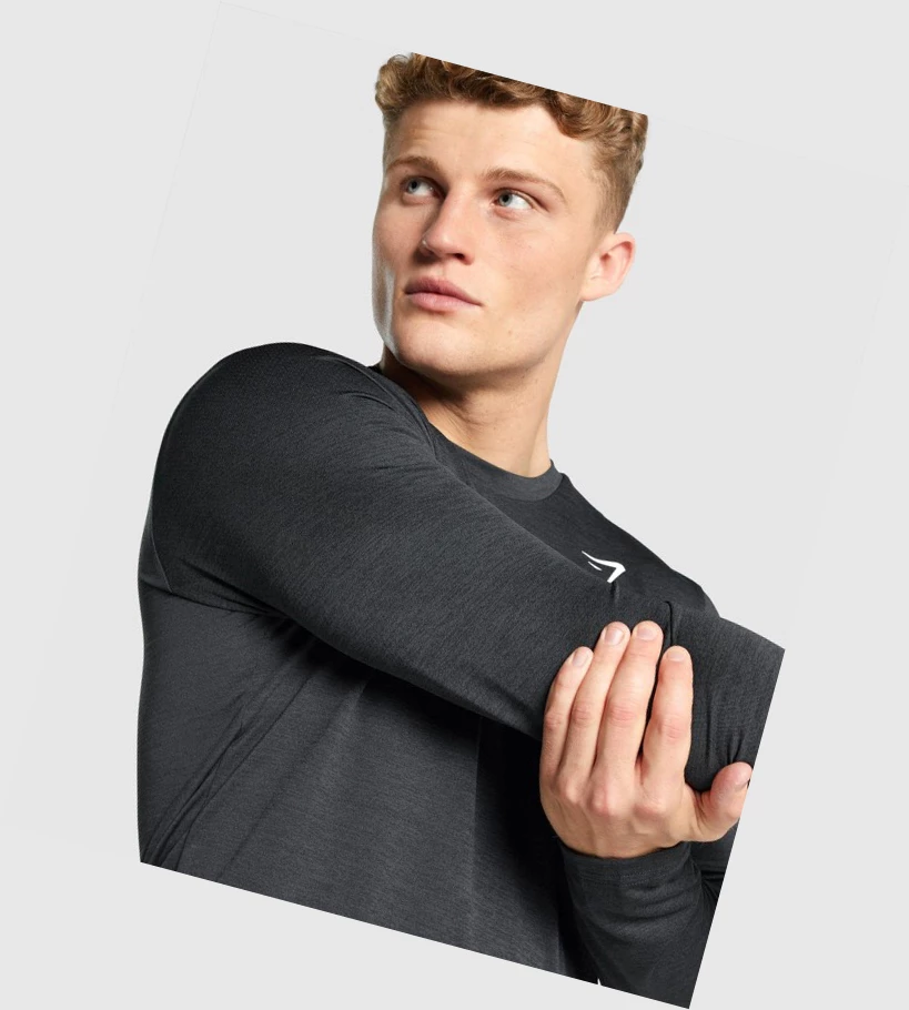Gymshark Arrival Marl Miesten T Paidat Mustat | EQFOHN832
