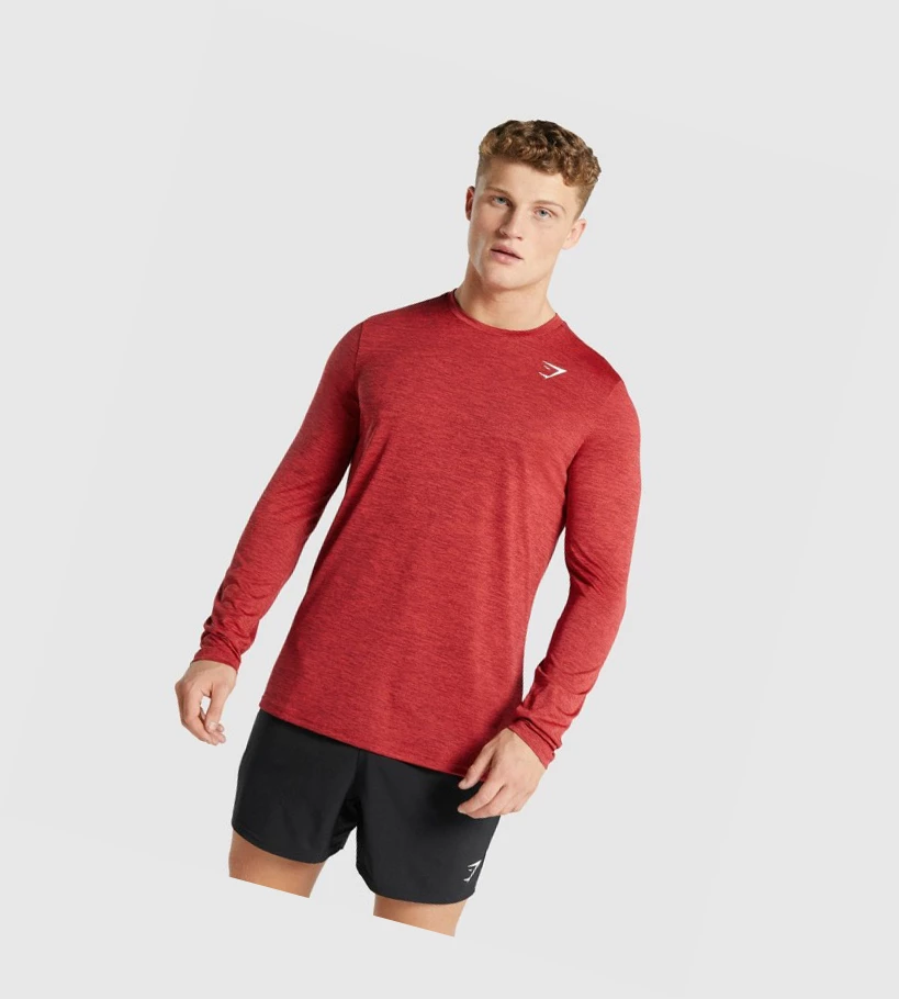 Gymshark Arrival Marl Miesten T Paidat Punainen | WUEHJK401