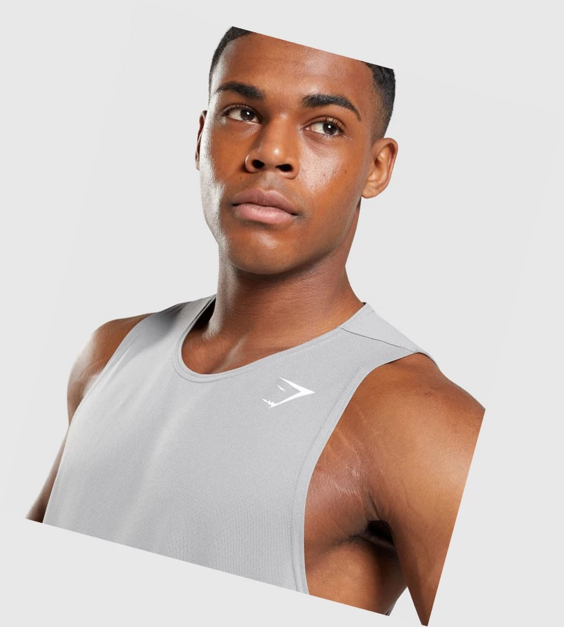 Gymshark Arrival Miesten Hihaton Paita Harmaat | OQWUYE268