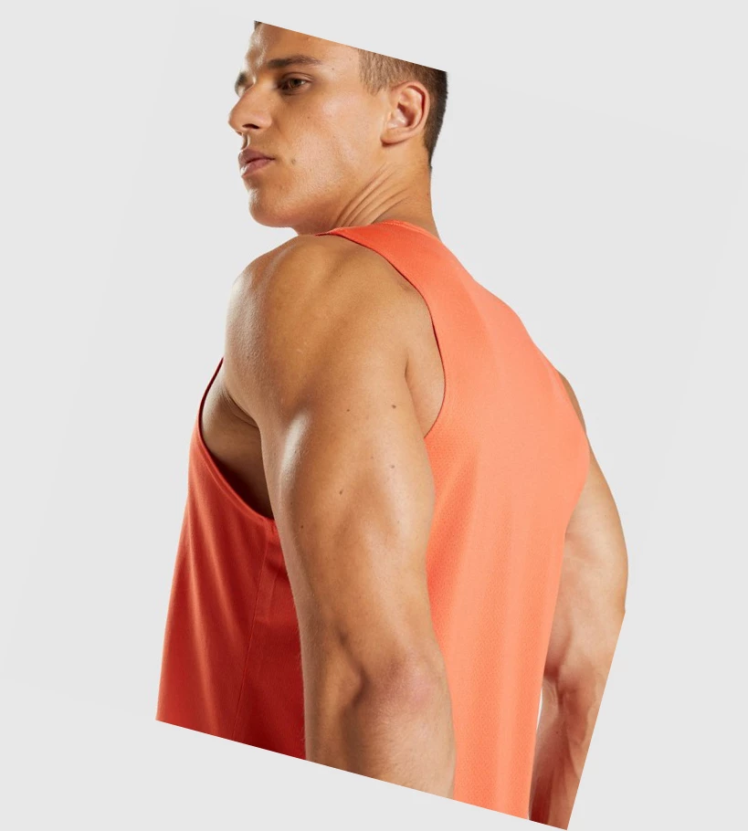 Gymshark Arrival Miesten Hihaton Paita Oranssi | PRXIHC487