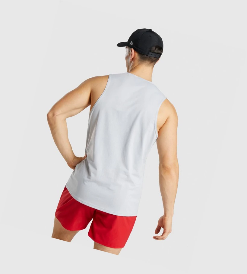 Gymshark Arrival Miesten Hihaton Paita Vaaleanharmaat | OPJACG183