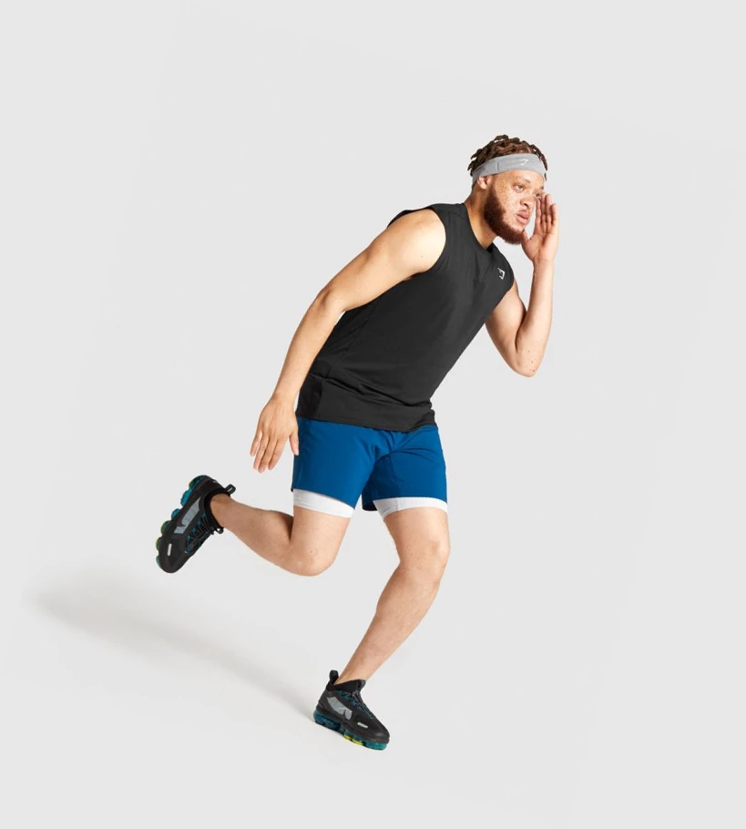 Gymshark Arrival Miesten Shortsit Sininen | HMYCKN532