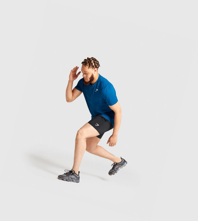 Gymshark Arrival Regular Fit Miesten T Paidat Sininen | FQUXPY865