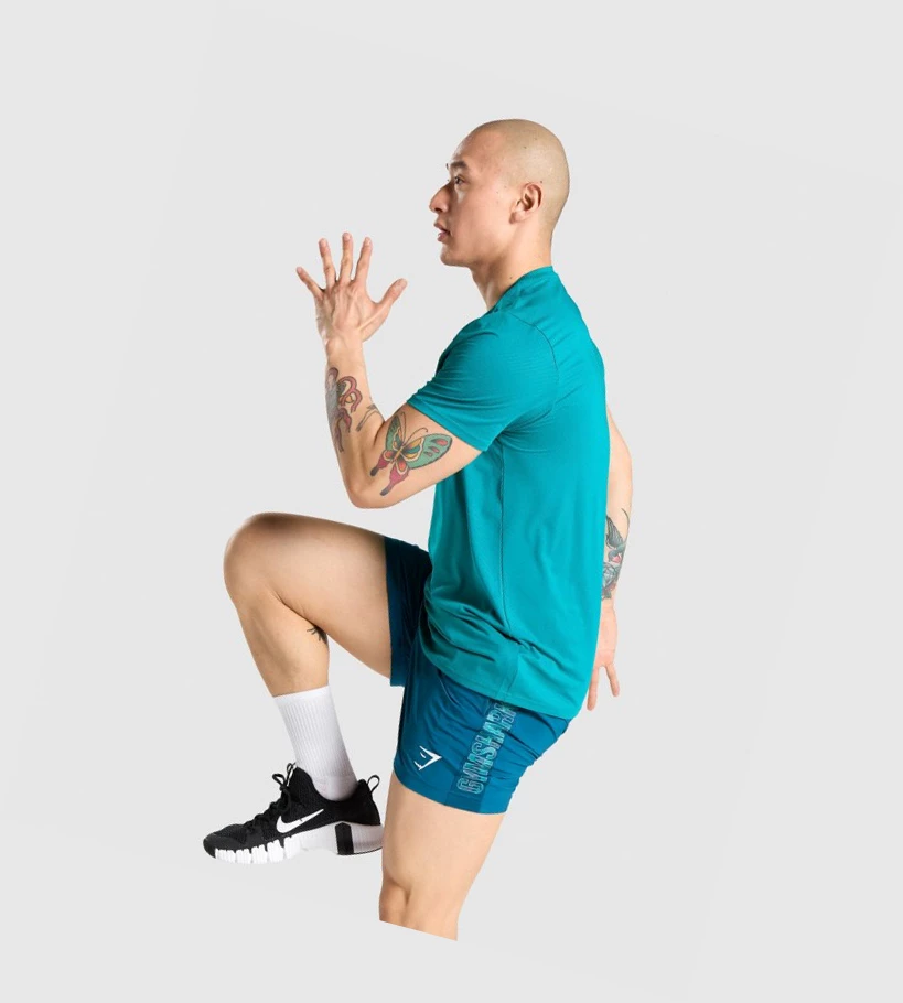 Gymshark Arrival Regular Fit Miesten T Paidat Turkoosi | TCQNID351