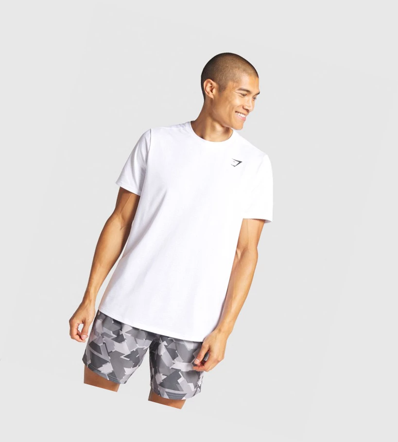 Gymshark Arrival Regular Fit Miesten T Paidat Valkoinen | YVBCNZ483