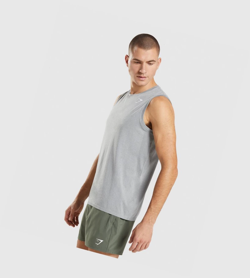 Gymshark Arrival Seamless Miesten Hihaton Paita Harmaat | MOCNPZ384