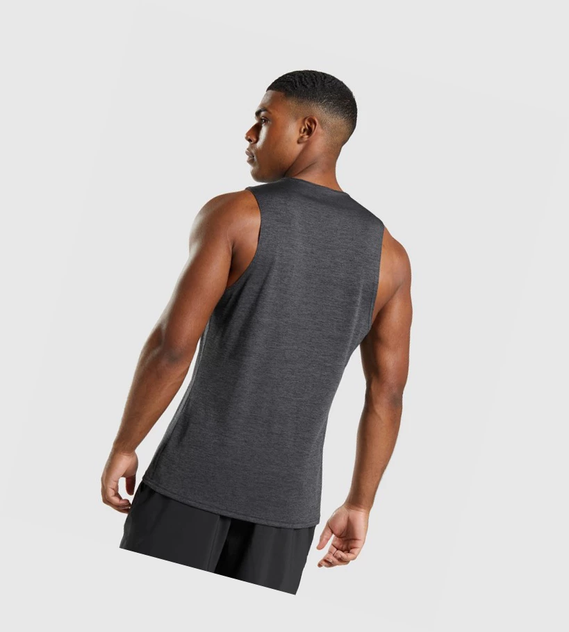Gymshark Arrival Slim Marl Miesten Hihaton Paita Mustat Mustat Harmaat | CYIEPW539