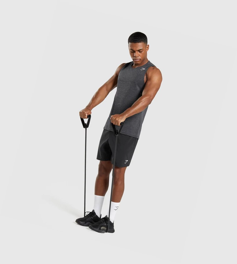 Gymshark Arrival Slim Marl Miesten Hihaton Paita Mustat Mustat Harmaat | CYIEPW539