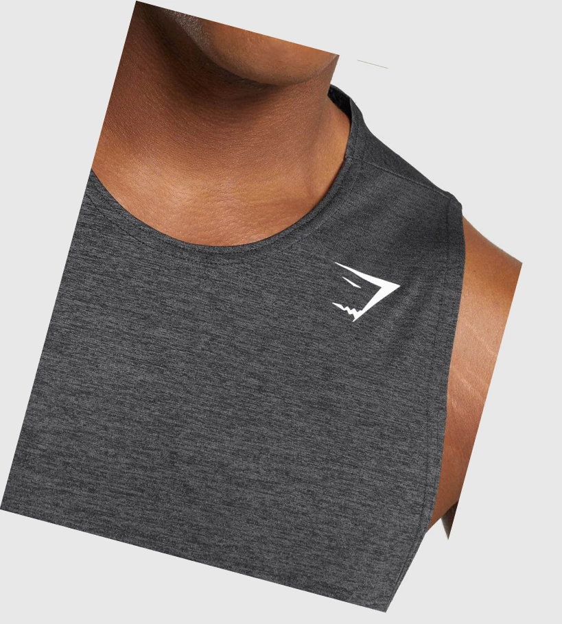 Gymshark Arrival Slim Marl Miesten Hihaton Paita Mustat Mustat Harmaat | CYIEPW539