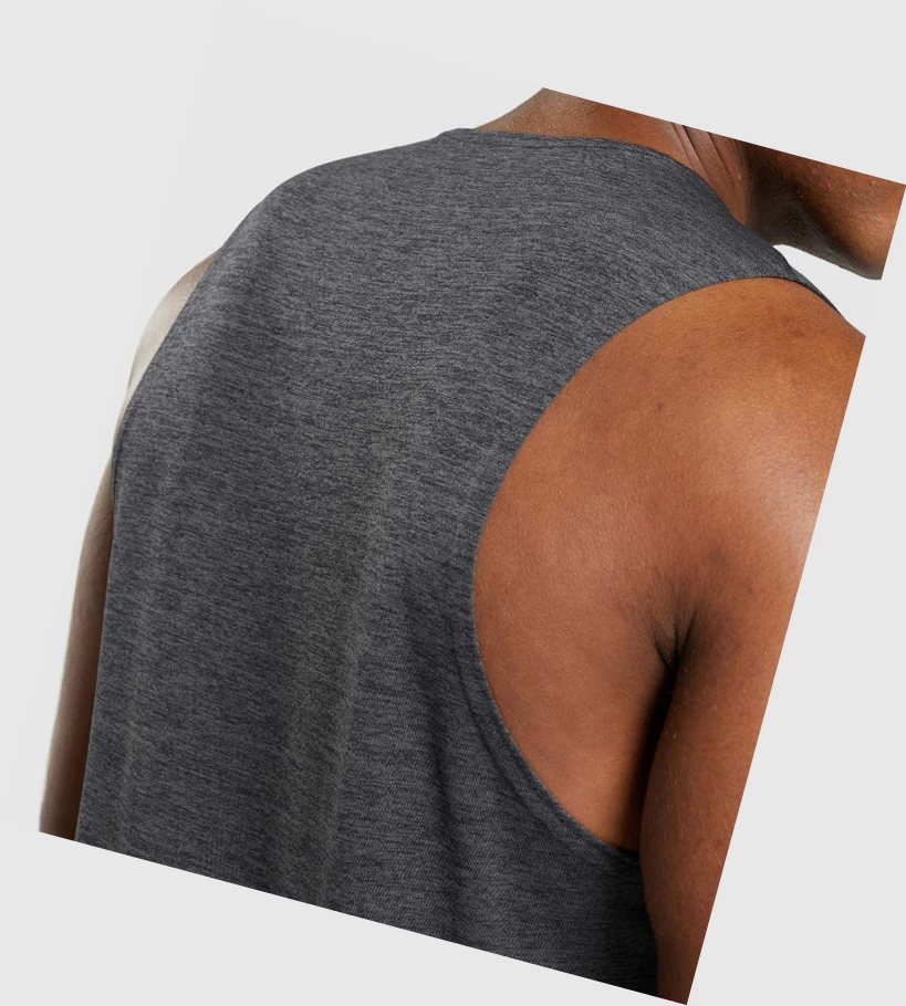 Gymshark Arrival Slim Marl Miesten Hihaton Paita Mustat Mustat Harmaat | CYIEPW539