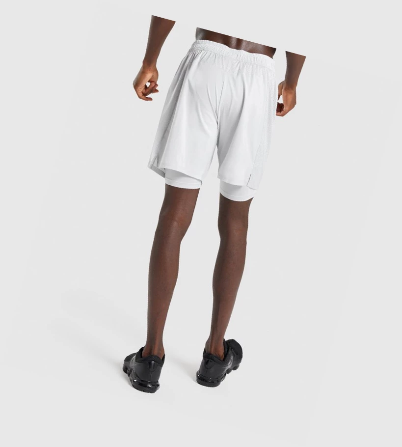 Gymshark Aspect 2 In 1 Miesten Shortsit Vaaleanharmaat | DHFLZE517